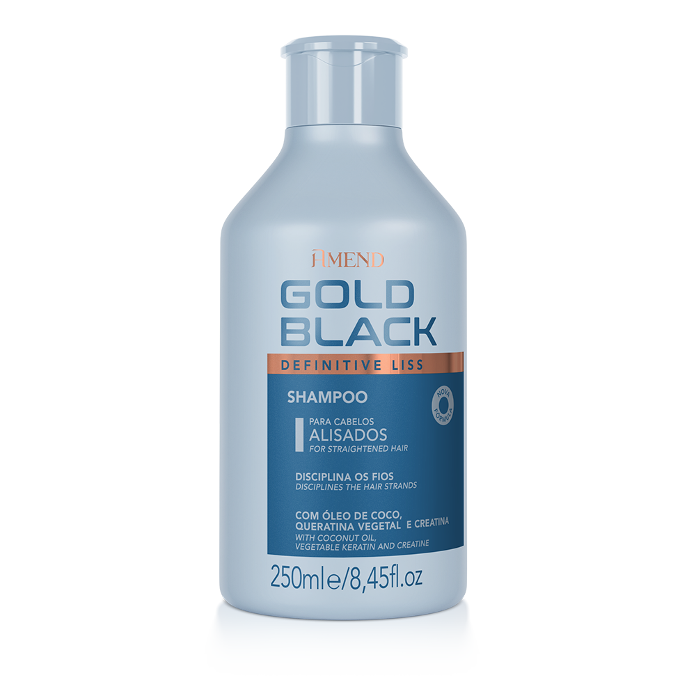 Shampoo Amend Gold Black Intensificador do Efeito Liso 250ml image number 0